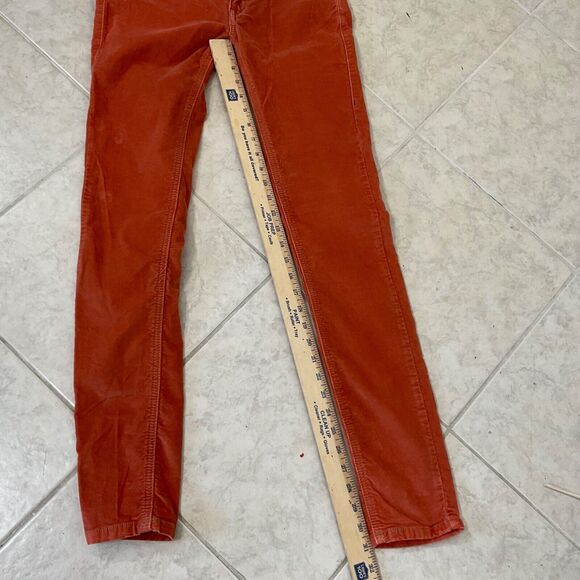 Free People Corduroy Jeans Womens Size 27 Burnt Orange logo button - Picture 7 of 12